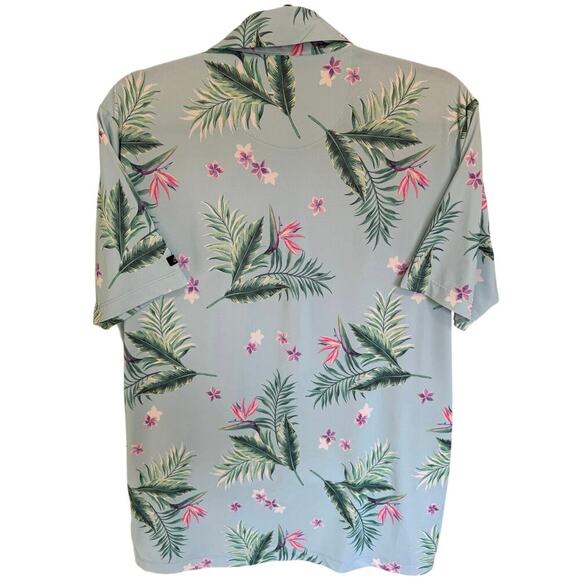 Bad Birdie Men Tropical Performance Polo Floral Hawaiian Golf Shirt Size Small - Picture 5 of 10